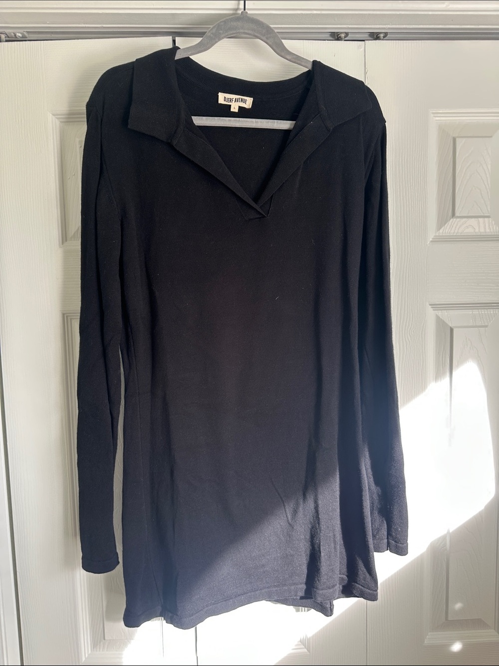 Djerf Avenue Black Long Sleeve Mini Dress